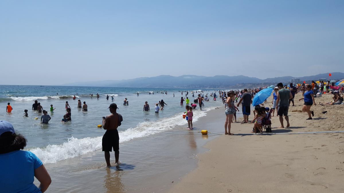 A typical/atypical beach scene, due to location