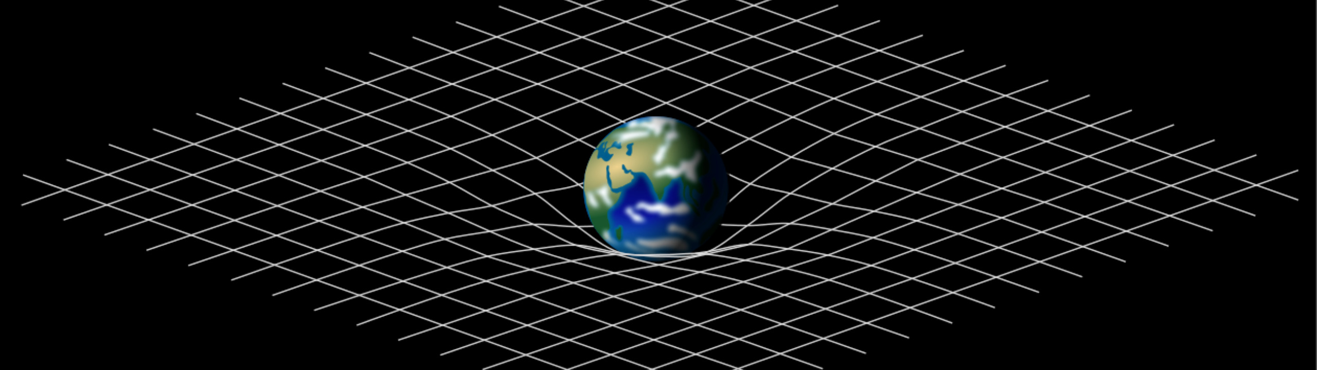 Lattice analogy of the deformation of spacetime caused by a planetary mass.