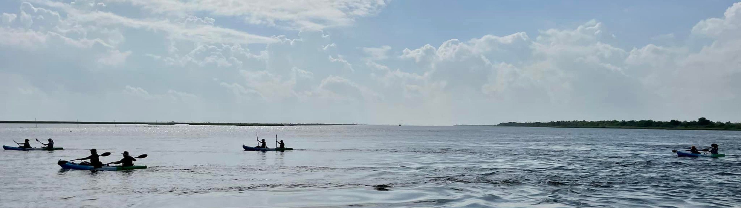 Louisiana science teachers kayaking to Fort Proctor.