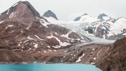 mountain with glacier