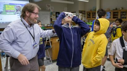 NCSE Teacher John Mead with students