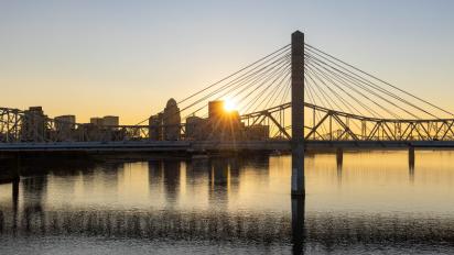 Sunset over downtown Louisville, KY.