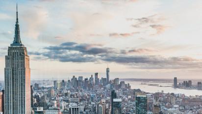 New York city skyline.