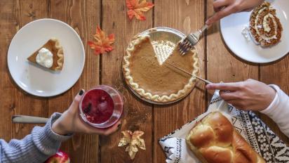 Thanksgiving dinner table