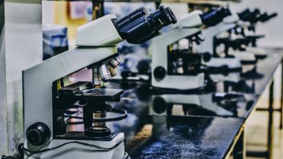 Microscopes on a table